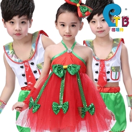 小荷风采步调一致儿童演出服装男童女童幼儿表演服现代舞蓬蓬纱裙