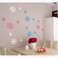 卧室木质客厅电视背景墙儿童房可爱温馨花可移除环保3D立体墙贴画
