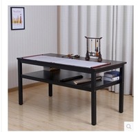 简约电脑桌双层简易书桌办公桌会议桌书画桌快餐桌钢木桌可定制