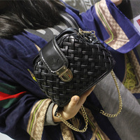 2015新款小香风单肩斜挎女包编织链条女包手提包时尚包小香风包包