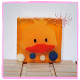 【扎西麦朵】方形黄色鸭子卡通皂★手工皂 透明皂 精油皂★k41