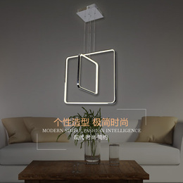 现代简约餐厅吊灯艺术led方形办公室客厅卧室创意个性亚克力吊灯