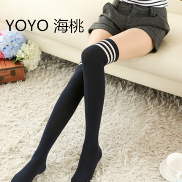 日本直销海外代购高档日韩高筒袜黑色长筒袜简单过膝袜长腿袜