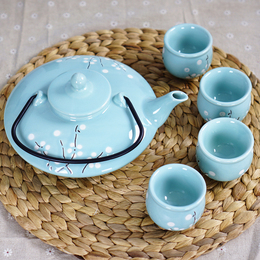 日式茶壶陶瓷一壶四杯茶餐厅水壶茶壶礼盒套装茶具套装带过滤网