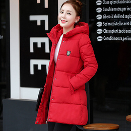 2016冬季新款女装韩版中长款加厚保暖棉衣棉服青少年棉衣连帽外套
