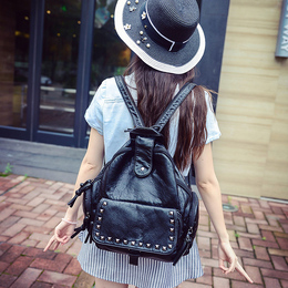 双肩包女韩版潮时尚水洗皮背包2015夏新款包包女包休闲旅行包书包
