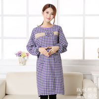 供应韩式风格全棉长袖围裙 韩版成人罩衣 时尚围裙 包邮