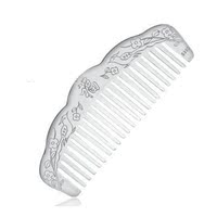 宝琪 s990纯银梳子时尚女士专用精品纯手工制作头梳短款银梳礼品