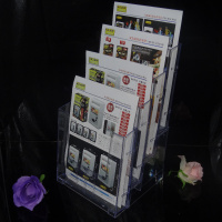 组合式四层A4桌面展示架 亚克力宣传资料架 有机文件架杂志架