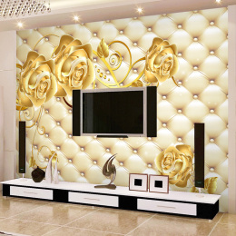 电视背景墙壁纸 客厅卧室温馨欧式3d立体无纺布墙纸自粘定制壁画