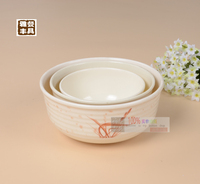 秋草餐具仿瓷碗密胺日式碗塑料面碗大汤碗快餐碗美耐皿横纹碗加厚