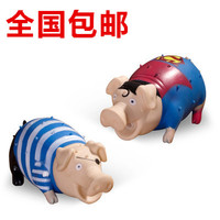 独家新款大号超人猪海盗猪会叫惨叫猪创意玩具减压生日礼物发声猪