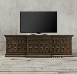 简约美式电视柜 法式乡村 复古做旧电视柜 LOFT风格实木电视柜
