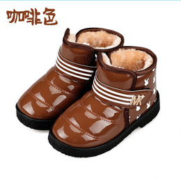 2015新款儿童雪地靴PU皮防水加厚保暖防滑童靴时尚男女童棉靴