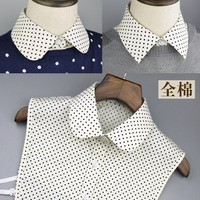 日本可爱全棉波点圆点小尖领圆领衬衣衫假领子纯棉日系小清新百搭