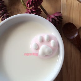 纯手工非日本代购【猫爪棉花糖】咖啡&牛奶伴侣天然萌可爱 草莓味