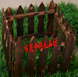 实木栅栏围栏 防腐碳化木质栅栏伸缩围栏园艺 仿真植物篱笆装饰