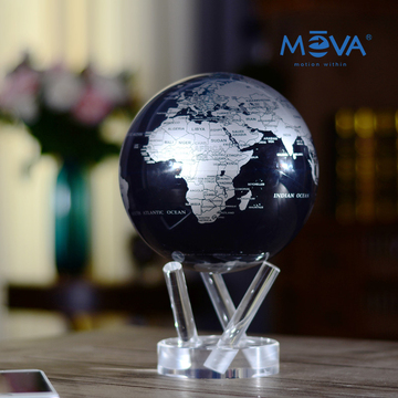 美国MOVA globe光能磁悬浮自转地球仪创意礼品高端摆件★银黑6寸
