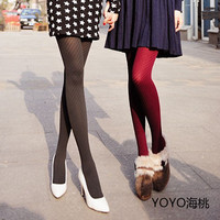 日本正品/海外代购/新春韩版高弹力超级显瘦斜条纹加厚女连体丝袜