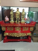 寺庙用佛具木雕供桌神台香樟木樟子松雕刻贴台湾金箔