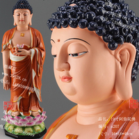 陶瓷阿弥陀佛如来佛像释迦摩尼西方三圣宗教佛教用品家居客厅摆件