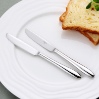 不锈钢高硬度实心一体甜品刀黄油刀无齿设计甜品刀儿童餐刀抹刀