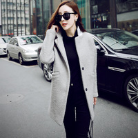 2015秋冬新款高档显瘦韩版中长款外套女呢子大衣毛呢外套女