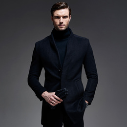 2015冬季男士中长款毛呢大衣男装商务修身羊毛呢子风衣尼外套加厚