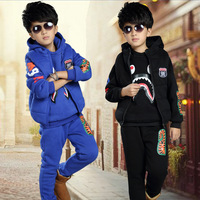 2015儿童装冬款三件套6-8-10岁中大童长袖运动韩版男童冬季套装潮
