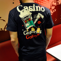 日系悟空赌徒卡牌系列个性短袖T恤夏季新款街头潮男款加肥加大