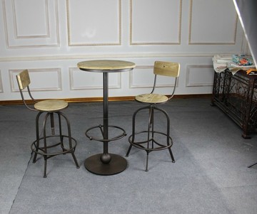 美式法式铁艺吧台椅 桌子酒吧桌椅 咖啡桌椅高腿吧台吧椅圆桌餐桌