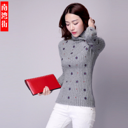 2015秋冬韩版紧身女款高领打底衫长袖 高领毛衣 女套头短款针织衫