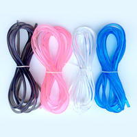 跳绳备用绳子 PVC实心替换绳子 直径5MM 粉 蓝 灰 透明四色