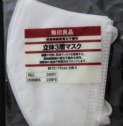 【天天特价】日本原装无印良品防雾霾立体成人口罩男女冬季3只/袋