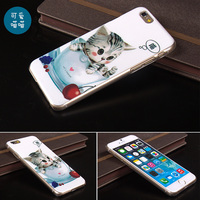 花衣帅哥猫咪图案iphone6plus手机套彩绘新款苹果6卡通保护壳直销