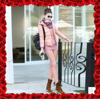 2014冬装新款套装韩版修身短款马甲卫衣棉裤三件套羽绒休闲套装女
