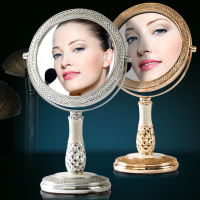 欧美式乡村田园台式便携化妆镜子双面公主梳妆镜高档宫廷美容镜