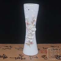 景德镇陶瓷花瓶摆件手工雕刻花镂空花瓶花插摆设