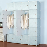 洁然简易衣柜 组装树脂折叠单人柜子塑料DIY折叠大号组合成人衣橱