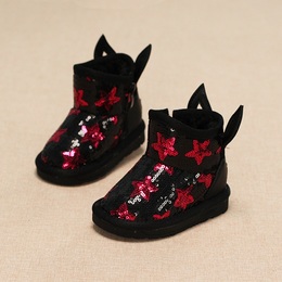 冬季新款儿童雪地靴女童棉靴子1-2-3岁宝宝棉鞋加厚学步鞋婴儿鞋