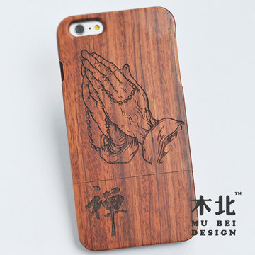 iPhone7木质手机壳 6splus苹果5实木头保护套边 佛教大悲咒三星s7