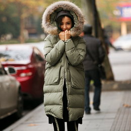 2015新款韩版中长款宽松连帽棉衣女面包服简约百搭冬季加厚外套潮