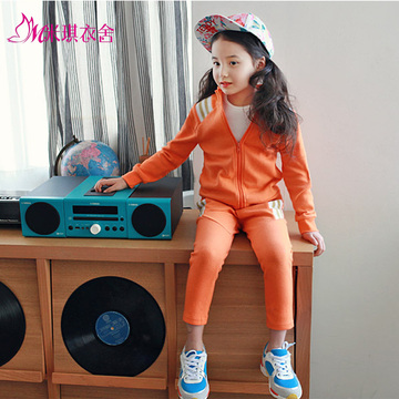 童装2016秋装新款韩版两件套5-6岁女童长袖长裤卫衣运动休闲套装