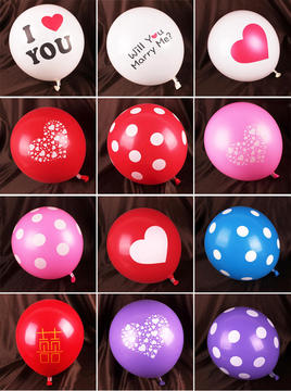 韩国进口加厚圆点气球12寸珠光印花气球糖果色斑点气球批发包邮