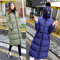 2015韩版冬装新款超长款个性大码羽绒棉服过膝加厚修身棉衣外套潮