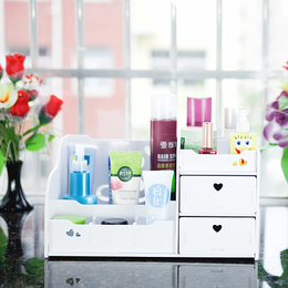 创意浴室防水桌面化妆品收纳盒 带抽屉置物架整理盒