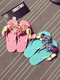韩版原创设计小清新花朵女士拖鞋海边度假沙滩鞋人字拖女平底