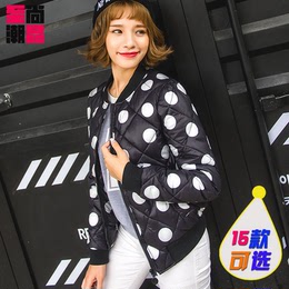 棉衣女修身韩版学生羽绒棉服2015新宽立领棒球服时尚韩国冬装外套