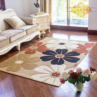 茵花 茶几地毯床边卧室地毯铺满客厅地毯简约现代雕花地毯 加厚