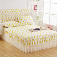 特价韩版夏季薄款单件蕾丝床裙床单床罩三件套床头罩1.5m 1.8 2米